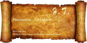 Hernesz Talabor névjegykártya